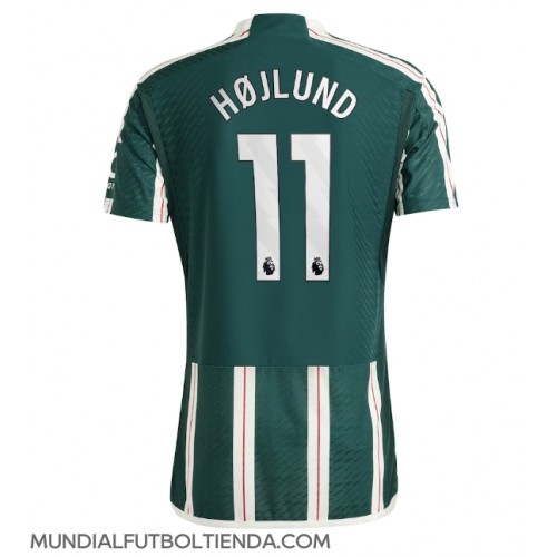 Camiseta Manchester United Rasmus Hojlund #11 Segunda Equipación Replica 2023-24 mangas cortas